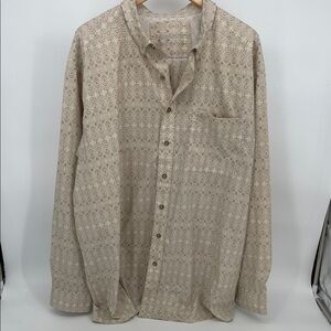 Ariat Tek Men's Beige Geometric Long-Sleeve Button-Down Shirt XXL NWOT